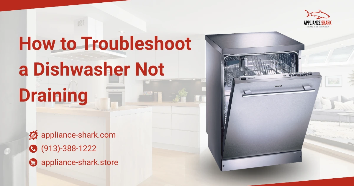 How to Troubleshoot a Dishwasher Not Draining' with an open stainless steel Siemens dishwasher in a kitchen setting