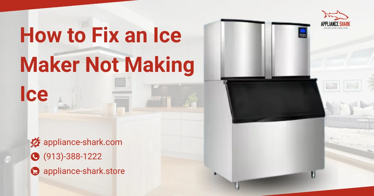 How to Fix an Ice Maker Not Making Ice' with commercial ice maker and storage bin in a kitchen setting